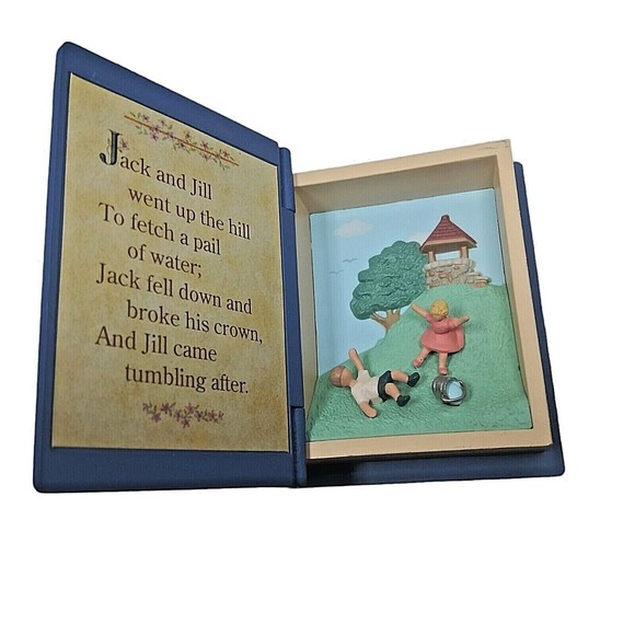 {Vintage} Hallmark Christmas Ornament Jack & Jill Book 1995 Mother Goose Blue - Picture 7 of 8